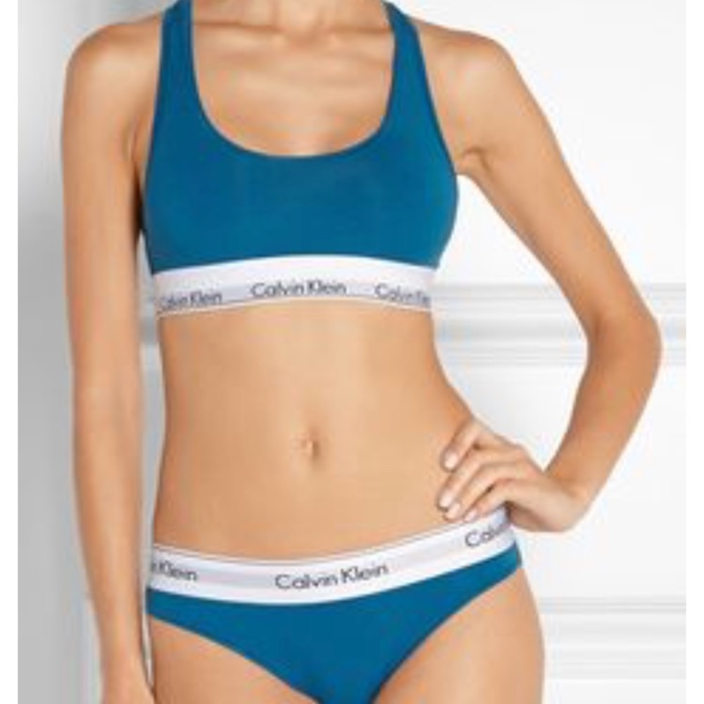 CALVIN KLEIN teal bikini and bralette